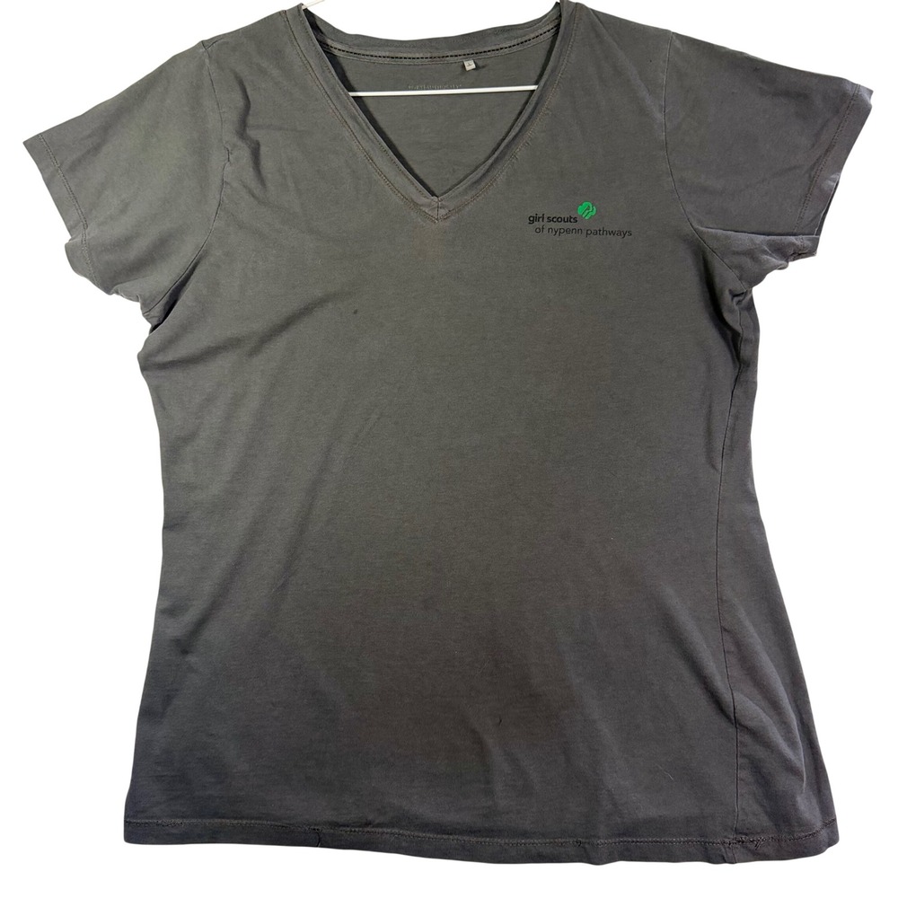 Port Authority Girl Scouts Nypenn Pathways V-Neck T-Shirt Gray Large